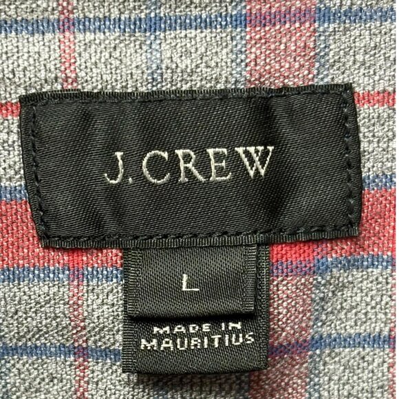 J Crew Gray Red Plaid Mid Weight Flannel Button Down Shirt - Picture 2 of 10